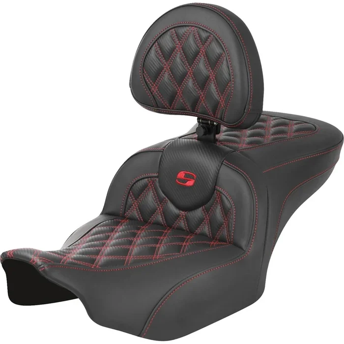 Saddlemen RoadSofa™ Seat – Carbon Fiber – Red Stitch – FLTR/FLHX ’23-’24 823-07-206B4