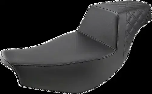 SADDLEMEN Step-Up Fits Seat – Front Smooth/Rear Lattice Stitch – Black – Indian
