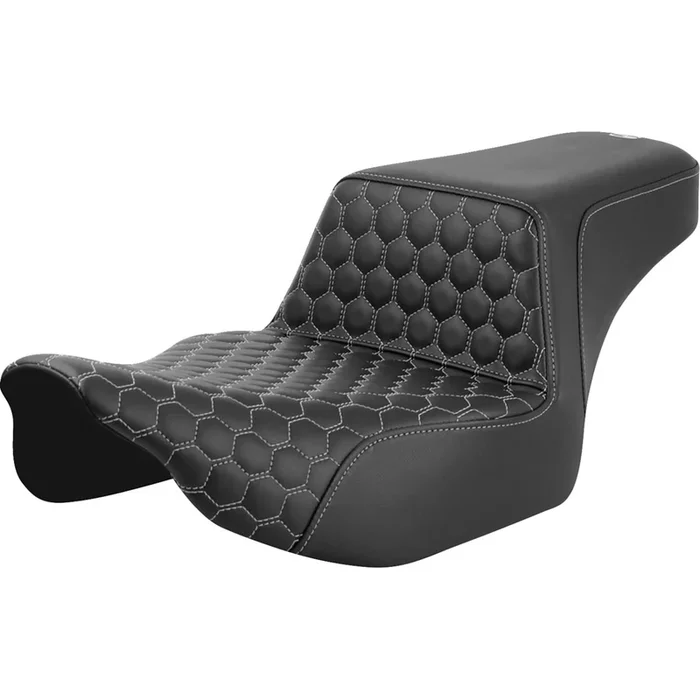 Saddlemen Step-Up Seat Extended Reach Front Honeycomb/Silver Stitch FL 23-24 823-07-17805