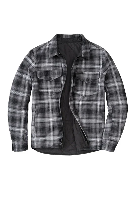 Scorpion Exo 75-6108L 15001-5 MORPHEUS REVERSABLE JACKET BLACK/PLAID GREY LG