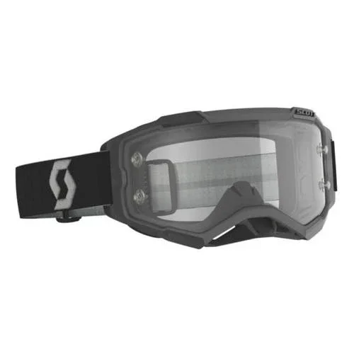 Scott Fury MX Goggles – Black/Gray w/ Clear Lens