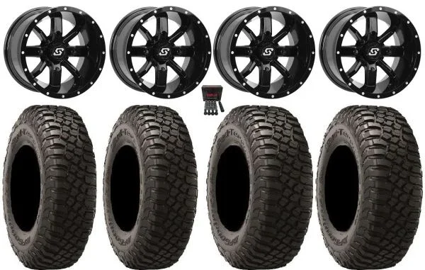 Sedona Hollow Point 14″ Wheels Black 27″ BFG KM3 Tires Can-Am Maverick X3 / Honda Pioneer 1000 / Talon