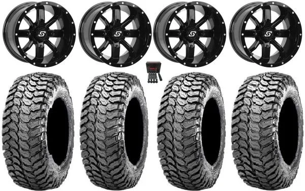 Sedona Hollow Point 14″ Wheels Black 28″ Liberty Tires Can-Am Maverick X3 / Honda Pioneer 1000 / Talon