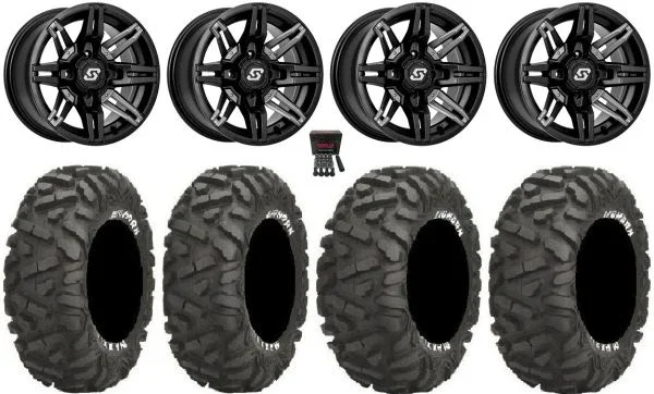 Sedona Rukus 14″ Wheels Black +30mm 26″ BigHorn Tires Kawasaki Mule Pro FXT KRX / Yamaha Wolverine RMAX / YXZ 2019+