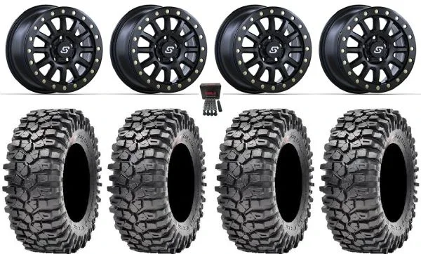 Sedona Sano Bdlk 15″ Wheels Bk 32″ Roxxzilla Tires Polaris RZR Turbo R & Pro R Ranger 1500 Xpedition