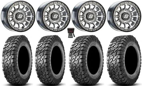 Sedona Sano Beadlock 14″ Wheels Cast 27″ Predator Tires Can-Am Commander Maverick Renegade Outlander Defender