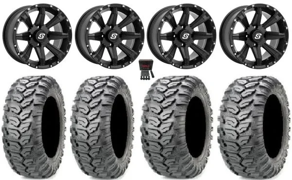 Sedona Sparx 14″ Wheels Black 29″ Ceros Tires Can-Am Maverick X3 / Honda Pioneer 1000 / Talon