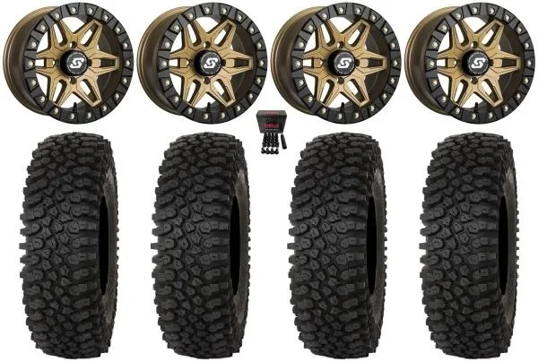 Sedona Split 6 14″ Wheels Br +30mm 27″ Roctane ST Tires Sportsman 550 850 1000