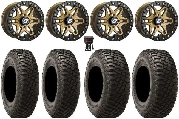 Sedona Split 6 14″ Wheels Br +30mm 29″ BFG KM3 Tires Polaris Sportsman / RZR / Ranger