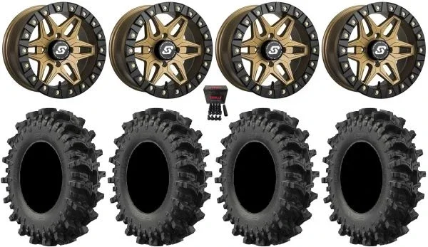 Sedona Split 6 14″ Wheels Br +30mm 30″ MotoSlayer Tires Sportsman 550 850 1000