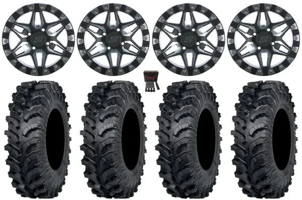 Sedona Split 6 Beadlock 14″ Wheels Mh 28″ MT911 Tires Sportsman 550 850 1000