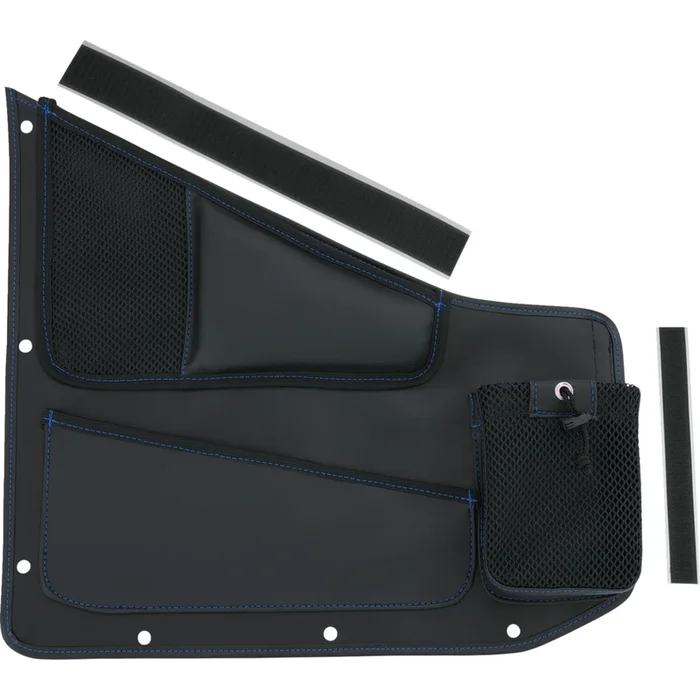 SHOW CHROME 3550-0407 H44-7DBLU Console Organizer Kaliber Organizer – Driver – Black w/ Blue Stitching