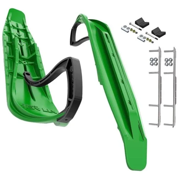 Slydog Attack 7″ Green Skis w/6″ Shaper Bar Complete Kit Polaris Trailing Arm Suspension & IQ Chassis