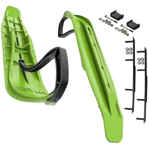 Slydog Attack 7″ Lime Green Skis w/8″ Round Bar Complete Kit Ski-Doo S-Chassis [DSA]