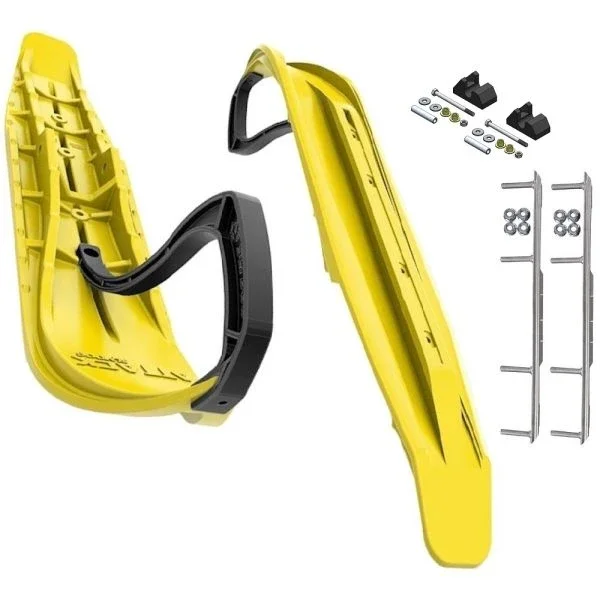 Slydog Attack 7″ Sunburst Yellow Skis w/9″ Shaper Bar Complete Kit Yamaha 2011 and Up Apex/Vector [Power Steering]
