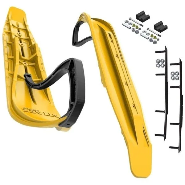 Slydog Attack 7″ Yellow Skis w/4″ Round Bar Complete Kit Yamaha Phazer/FX Nytro [Wishbone]