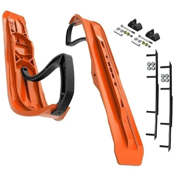 Slydog Command 6″ Orange Skis w/6″ Round Bar Complete Kit Yamaha 2011 and Up Apex/Vector [Power Steering]