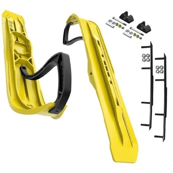Slydog Command 6″ Sunburst Yellow Skis w/4″ Round Bar Complete Kit Yamaha 2011 and Up Apex/Vector [Power Steering]
