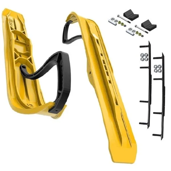 Slydog Command 6″ Yellow Skis w/8″ Round Bar Complete Kit Arctic Cat 2012+ Pro Chassis 2016+ Proclimb Yamaha Viper MTX