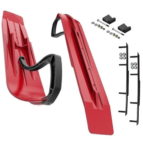Slydog Powder Hound 7″ Red Skis w/8″ Round Bar Complete Kit Ski-Doo 2017-2020 Gen4 Chassis