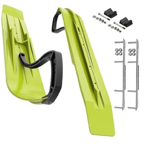 Slydog Powder Hound 8″ Manta Green Skis w/7.5″ Shaper Bar Complete Kit Ski-Doo ZX[ADSA]/REV/RT/XP