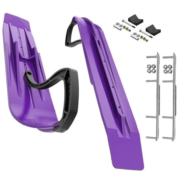 Slydog Powder Hound 8″Purple Skis w/9″Shaper Bar Complete Kit ArcticCat 2012+ProChassis 2016+Proclimb Yamaha Viper MTX