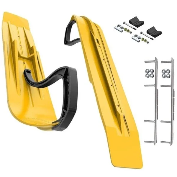 Slydog Powder Hound 8″Yellow Skis w/6″Shaper Bar Complete Kit ArcticCat 2012+ProChassis 2016+Proclimb Yamaha Viper MTX