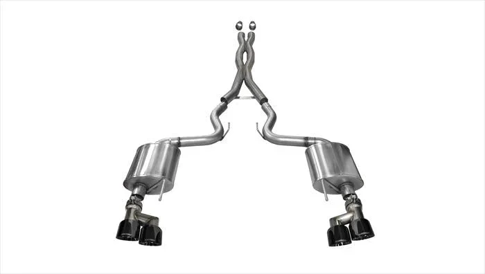Sport Cat-Back Exhaust (Black Tips) for Mustang GT 5.0L 2015-17 | #14337BLK | Corsa Performance