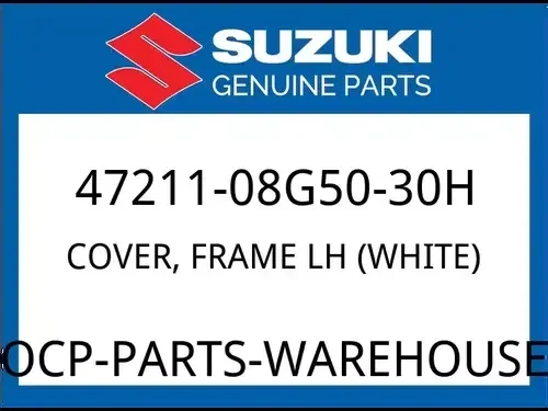Suzuki OEM Part 47211-08G50-30H COVER, FRAME LH (WHITE)