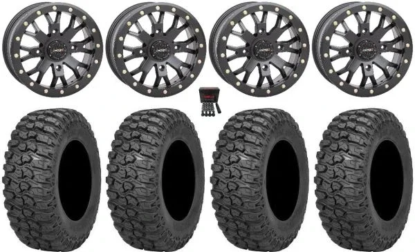 System 3 SB-4 14″ Wheels Bk (6+1) 28″ Trail Saw 2.0 Tires Can-Am Commander Maverick Renegade Outlander Defender