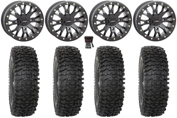 System 3 SB-4 15″ Wheels Bk (4+3) 37″ RC500S Sticky Tires Polaris Sportsman / RZR / Ranger