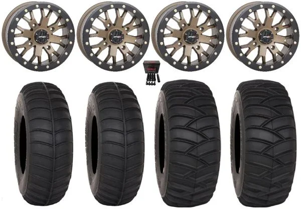 System 3 SB-4 15″ Wheels Br 32″ SS365 Tires Can-Am Commander Maverick Renegade Outlander Defender