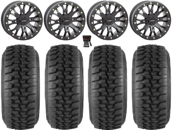 System 3 SB-4 Black (6+1) 15″ Wheels 32″ Desert Series Tires Can-Am Commander Maverick Renegade Outlander Defender