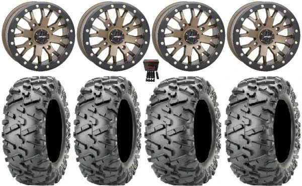 System 3 SB-4 Bronze (4+3) 14″ Wheels 28″ BigHorn 2.0 Tires Can-Am Maverick X3 / Honda Pioneer 1000 / Talon