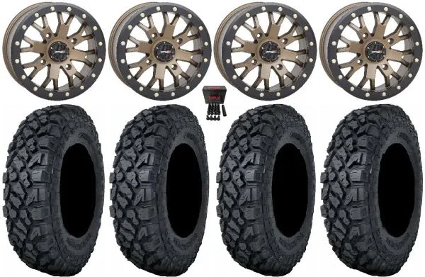System 3 SB-4 Bronze (6+1) 14″ Wheels 30″ Klever X/T Tires Can-Am Maverick X3 / Honda Pioneer 1000 / Talon