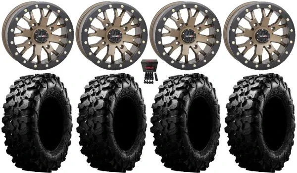 System 3 SB-4 Bronze (6+1/4+3) 14″ Wheels 30″ Carnivore Tires Honda Talon