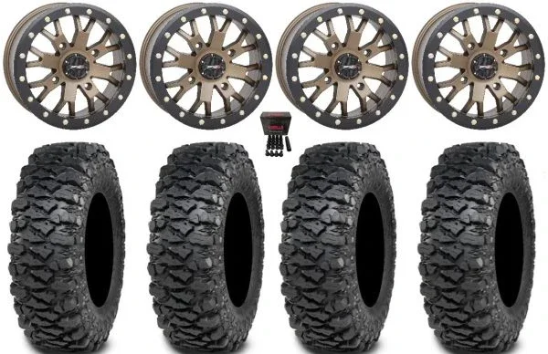 System 3 SB-4 Bronze (6+1/4+3) 15″ Wheels 30″ Savage XT Tires Honda Talon