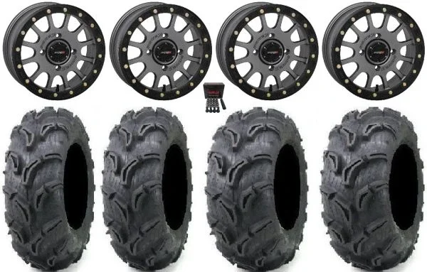 System 3 SB-5 Grey 14″ Wheels 30″ Zilla Tires Can-Am Maverick X3 / Honda Pioneer 1000 / Talon