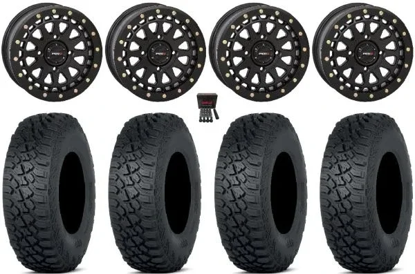 System 3 SB-6 15″ Wheels Bk (5+2) 33″ Tenacity XNR Tires Kawasaki Mule Pro FXT KRX / Yamaha Wolverine RMAX / YXZ 2019+