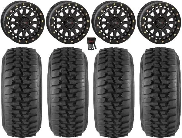 System 3 SB-6 15″ Wheels Black (5+2) 33″ Desert Series Tires Can-Am Maverick X3 / Honda Pioneer 1000 / Talon