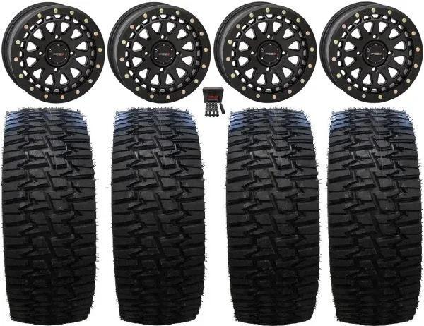 System 3 SB-6 15″ Wheels Black (6+1) 33″ Desert Race Tires Can-Am Maverick X3 / Honda Pioneer 1000 / Talon