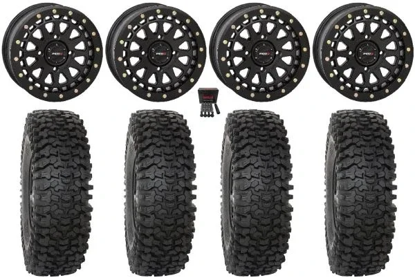 System 3 SB-6 15″ Wheels Black (6+1) 37″ RC500S Sticky Tires Can-Am Maverick X3 / Honda Pioneer 1000 / Talon