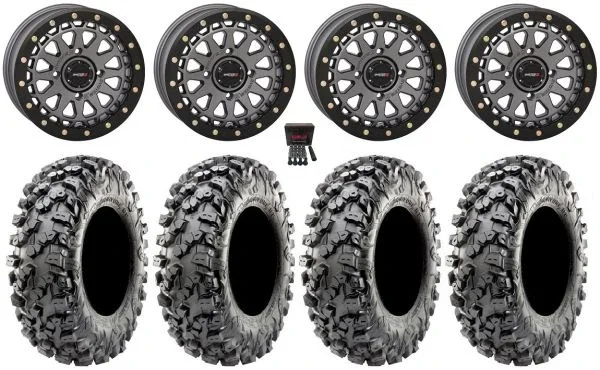 System 3 SB-6 15″ Wheels Gm (4+3) 32″ Carnivore R/T Tires Polaris Sportsman / RZR / Ranger
