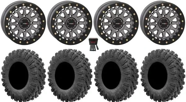 System 3 SB-6 15″ Wheels Gm (5+2) 30″ MotoRavage Tires Polaris Sportsman / RZR / Ranger