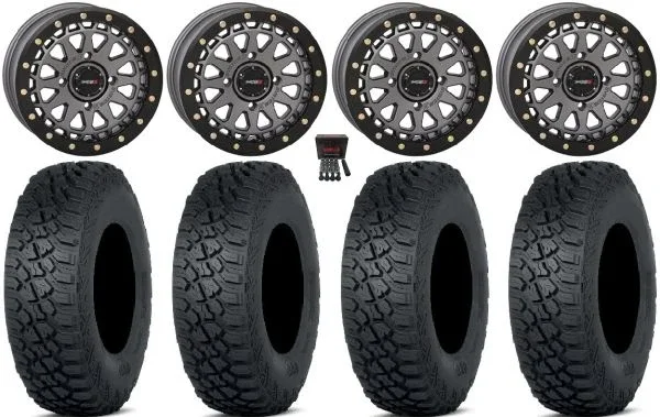 System 3 SB-6 15″Wheels Gm 5+2 30″Tenacity XNR 8ply Tires Kawasaki Mule Pro FXT KRX / Yamaha Wolverine RMAX / YXZ 2019+