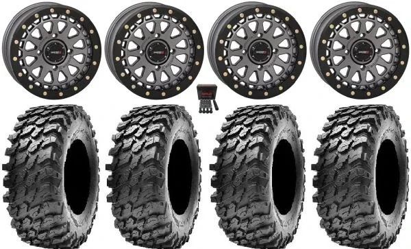 System 3 SB-6 15″ Wheels Gm (6+1) 30″ Rampage Tires Can-Am Commander Maverick Renegade Outlander Defender