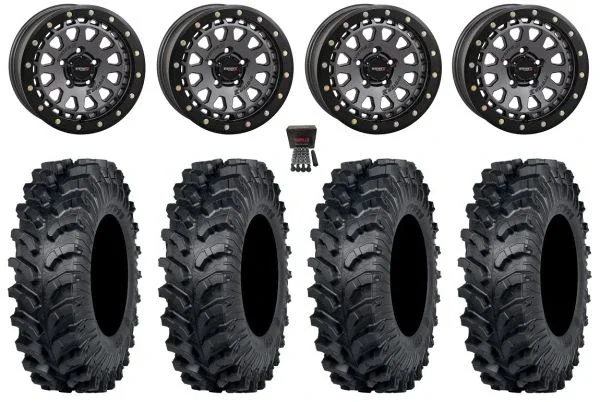 System 3 SB-6 15″ Wheels Gunmetal (4+3) 32″ MT911 Tires Polaris RZR Turbo R & Pro R Ranger 1500 Xpedition