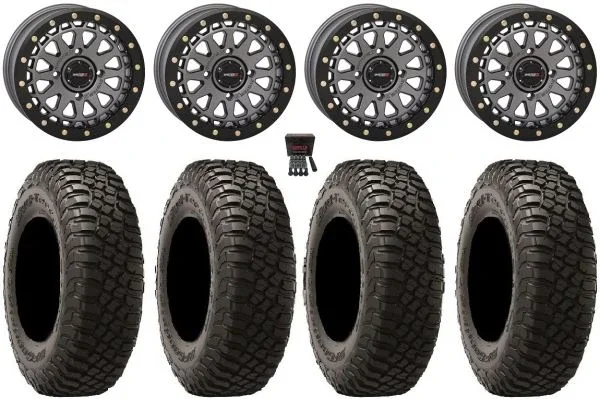 System 3 SB-6 15″ Wheels Gunmetal (4+3) 35″ BFG KM3 Tires Polaris RZR XP 1000 / PRO XP / Ranger XP 900/1000
