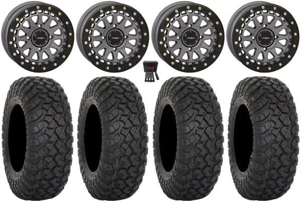 System 3 SB-6 15″ Wheels Gunmetal (5+2) 35″ RT320 Tires Can-Am Maverick X3 / Honda Pioneer 1000 / Talon