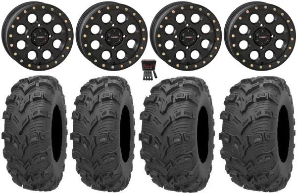 System 3 SB-7 14″ Wheels Black (4+3) 28″ Bear Claw EVO Tires Can-Am Maverick X3 / Honda Pioneer 1000 / Talon